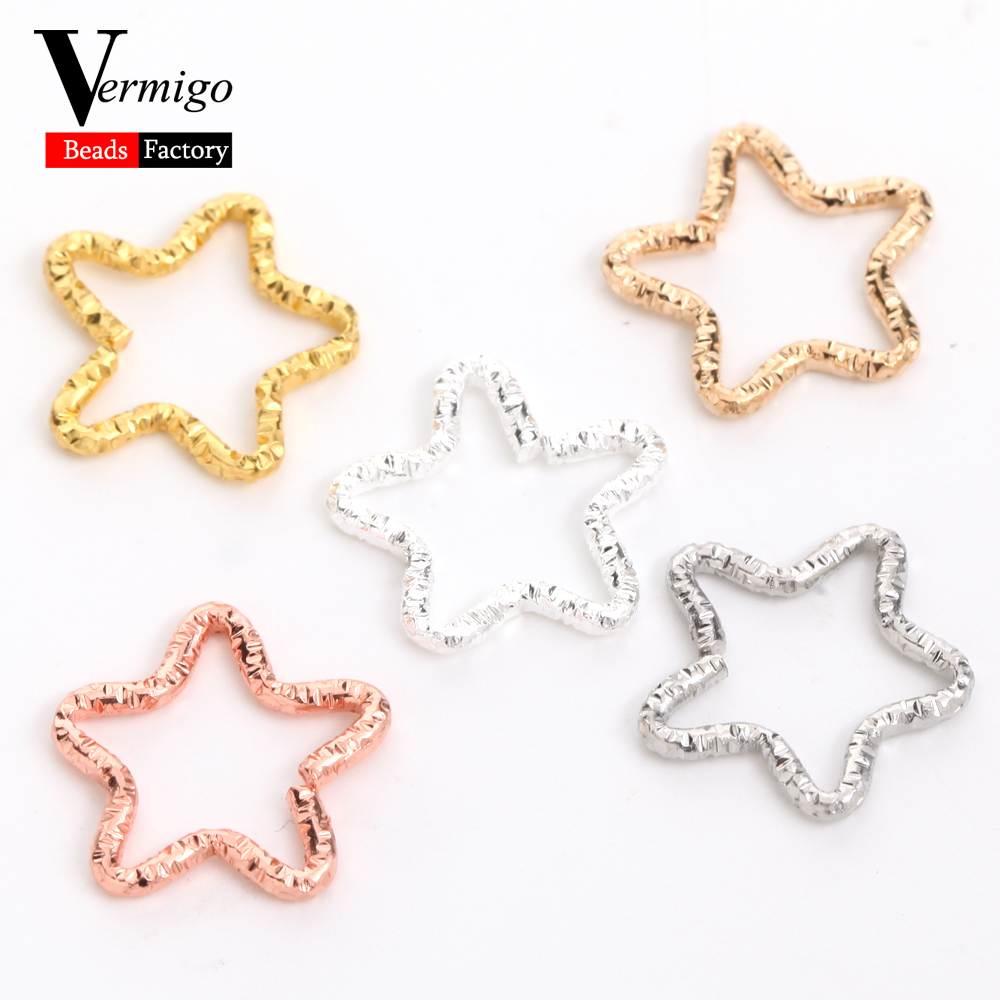 15mm Multicolor Star Jump Rings Twisted Open Split Rings connettore