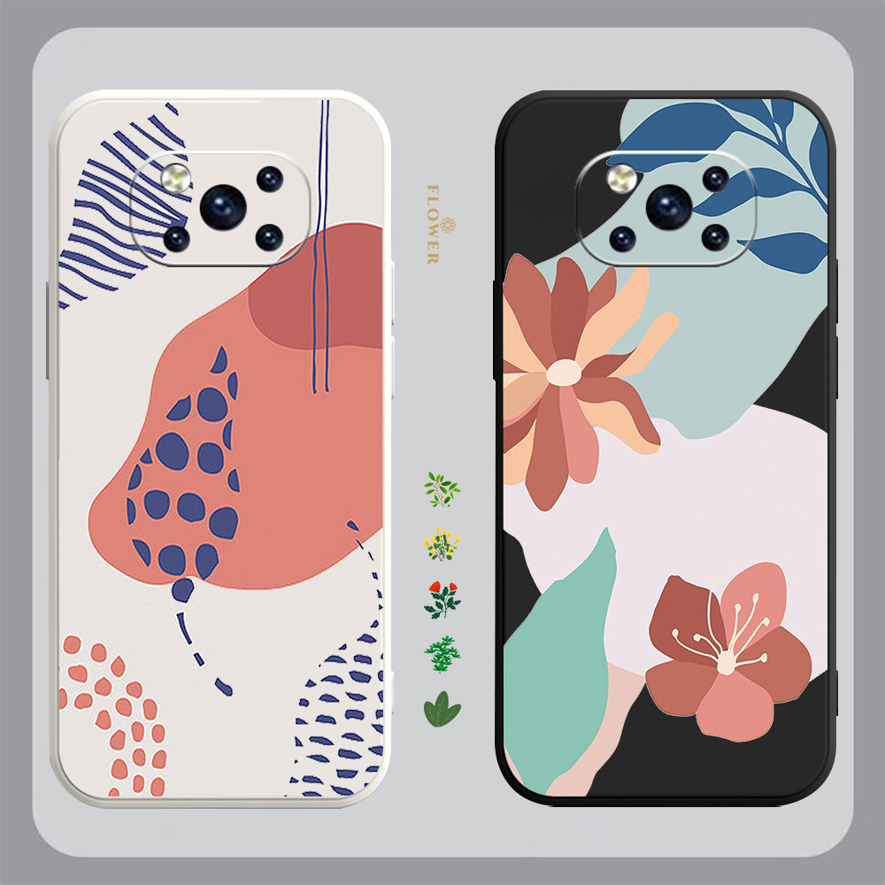 Case pour Xiaomi PCOO F3 M3 X2 X3 M4 GT 6X 8 CC9 CC9E MIX 2 2S 3 4 Black Shark 3 4 5 Pro Adaction Plants Creative Art Cover Funda