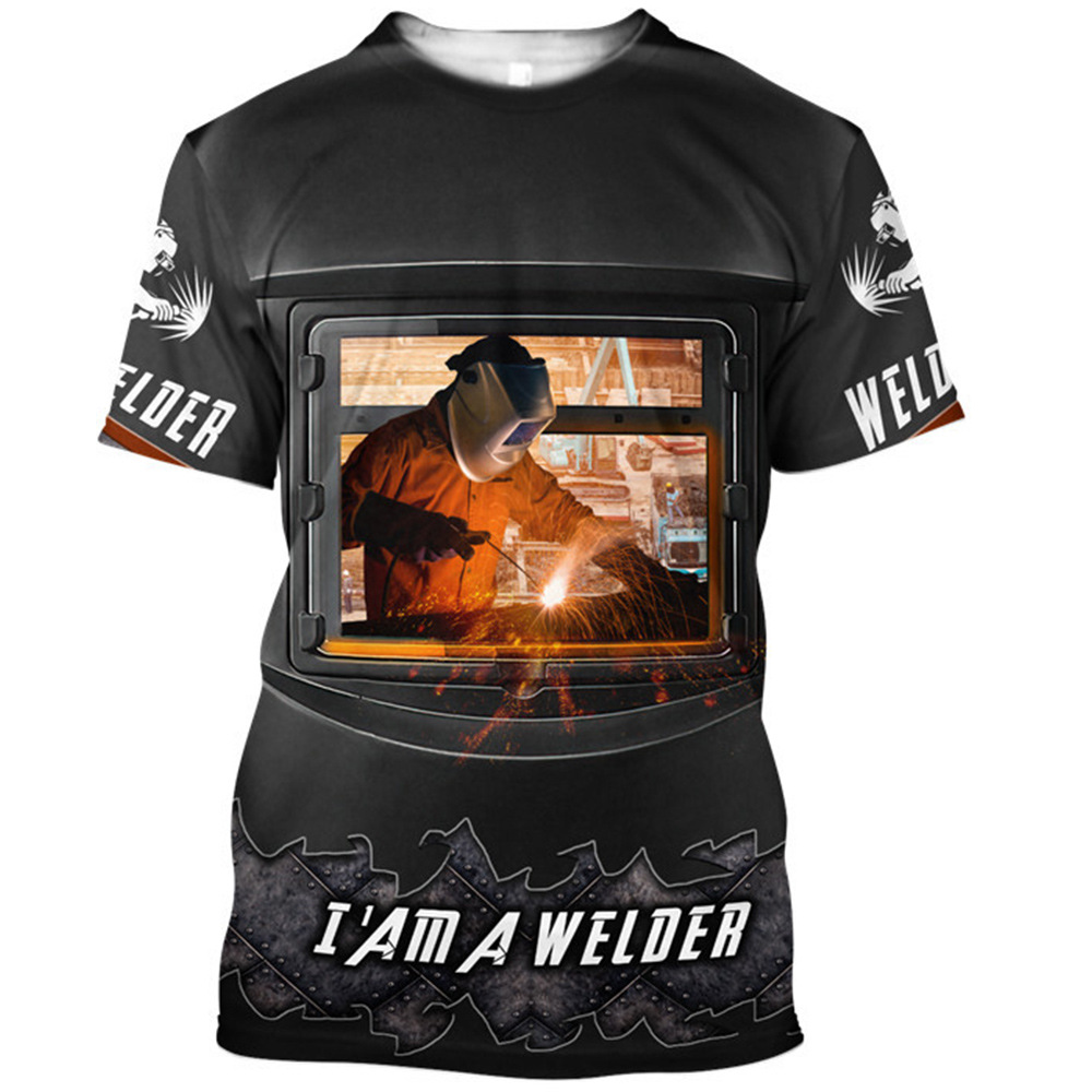 Welder a maniche corte 3D Digital Welder Strumento Populante Trend Trend Tenda Hot-Shirt Oversize