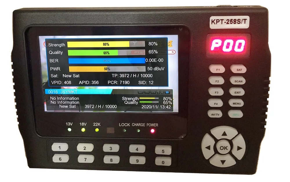Finder KPT258ST S/T DVBS2 DVBT/T2 DVBC Combo Digital Satellite Meter Finder H.265 VS KPT716TS Satlink WS6933 Satlink ST5150