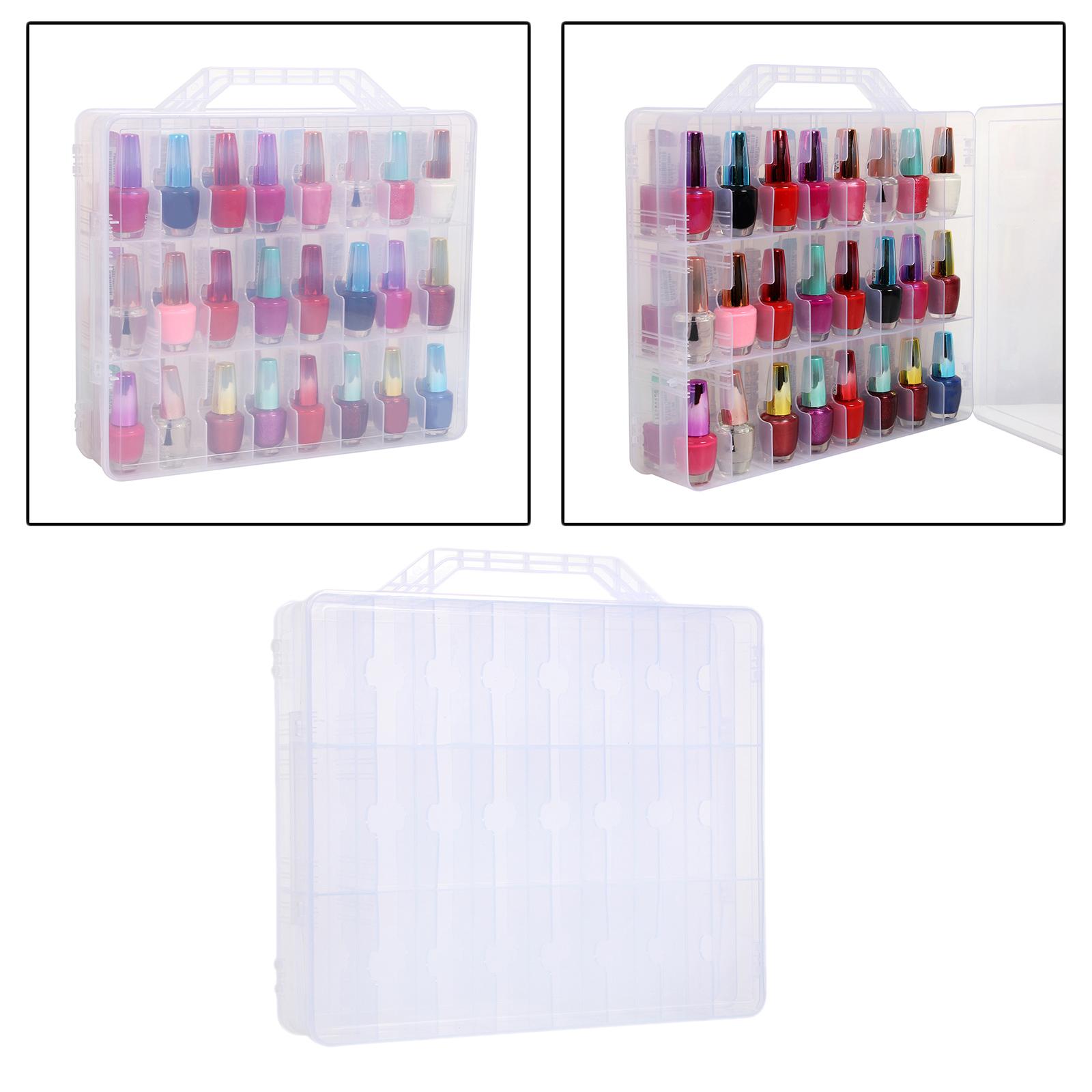 Organisateur de boîtier de stockage de vernis à ongles 48 slot, voir Couleur et marque sans boîte d'ouverture - transparent