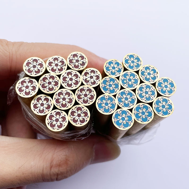 8mm Colored Flower Resin Filling Mosaics Pin Rivets for Knife Handle Decorative Material Mosaic Rivet Brass Tube Length 60mm