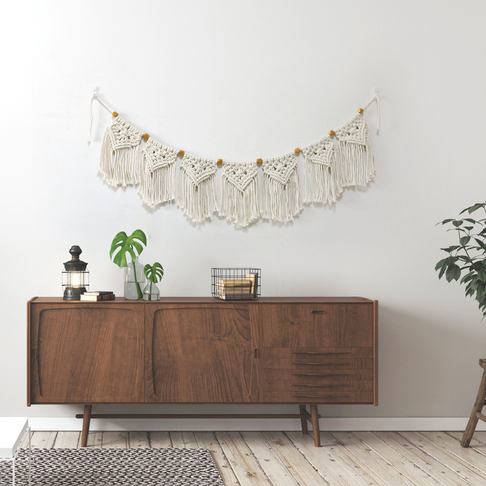 Macrame Wall Hanging Tapestry Hand Woven Macrame Tapestry Boho Decor Modern Boho Tapestry Wall Decor Macrame Banner Garland