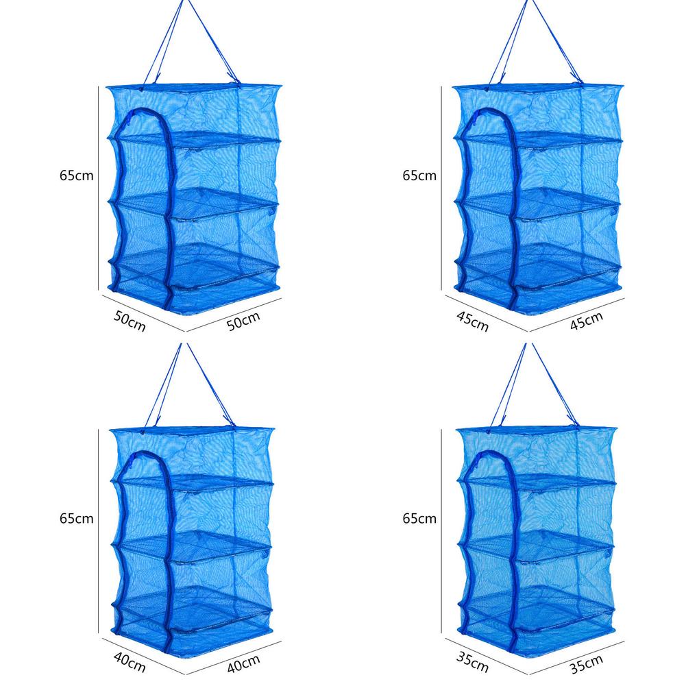 Yfashion hängande fällbar fisk torkning nät 3 lager grönsak fisk torkställ dragkedja förvaring väska med lanyard