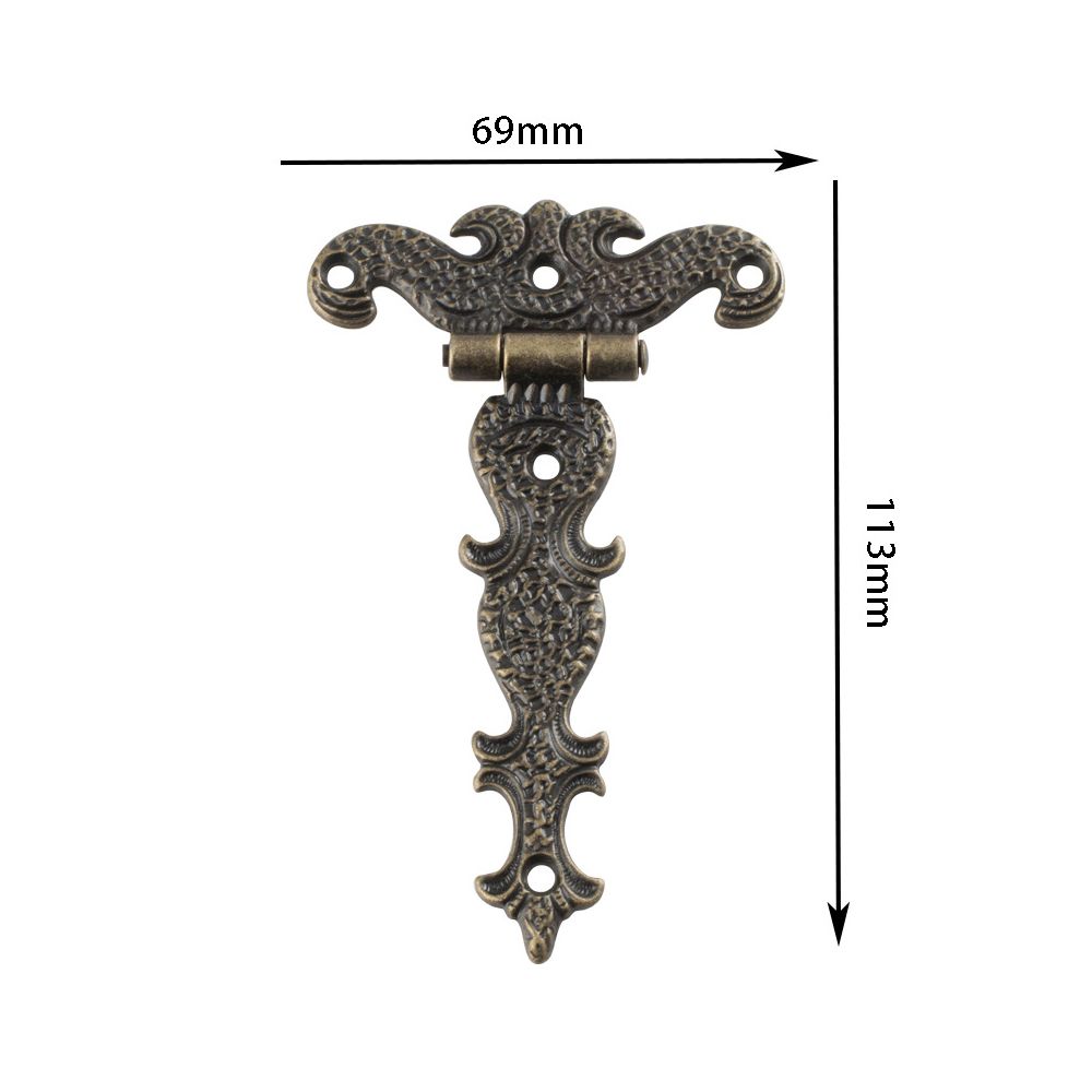 113 mm * 69 mm Bijoux antique Hinge Zinc Alloy Boad Cadre Cramet Porte de porte Porte de porte Vintage Bronze Pièces de meubles