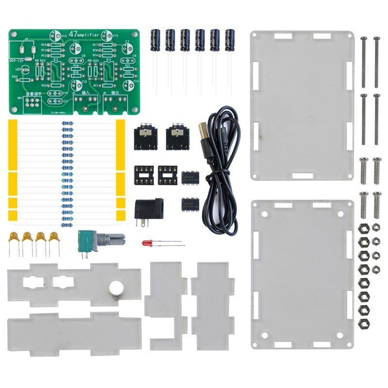 NE5532 Portable oortelefoonversterker Bord zelfassemblageonderdelen 47 oorversterker DIY Laskit