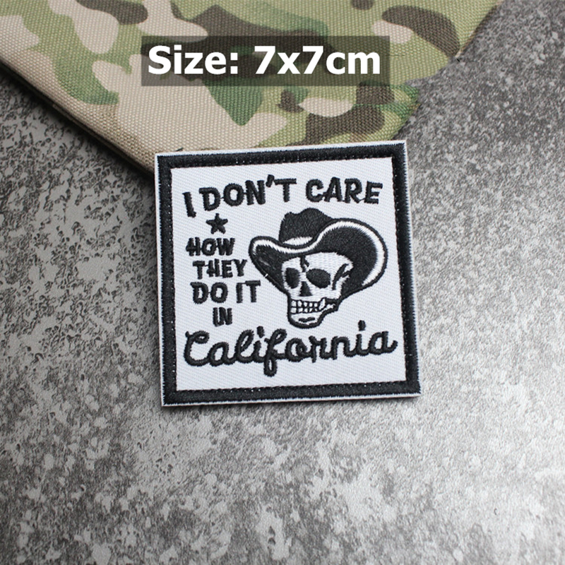 Codice QR Patch di ricamo non mi interessa come lo fanno california tattico quadrato badge tessitura di armi decorazioni gilet