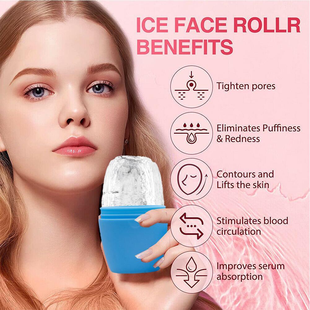 Silicona Cuidado de la piel Belleza Levante Contono Silicona Cubo de hielo Bandejas Hielo Globo de hielo Massor de hielo Rodillo facial Reducir el acné
