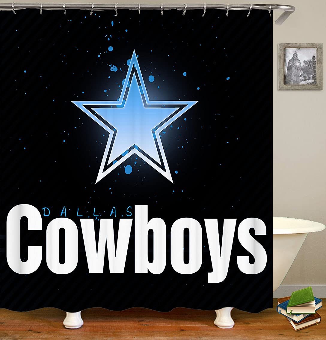 Boys Shower Curtain Sports American Football Bathroom Curtain Men Masculine Shower Curtain Stadium Field Soccer Green Curtains