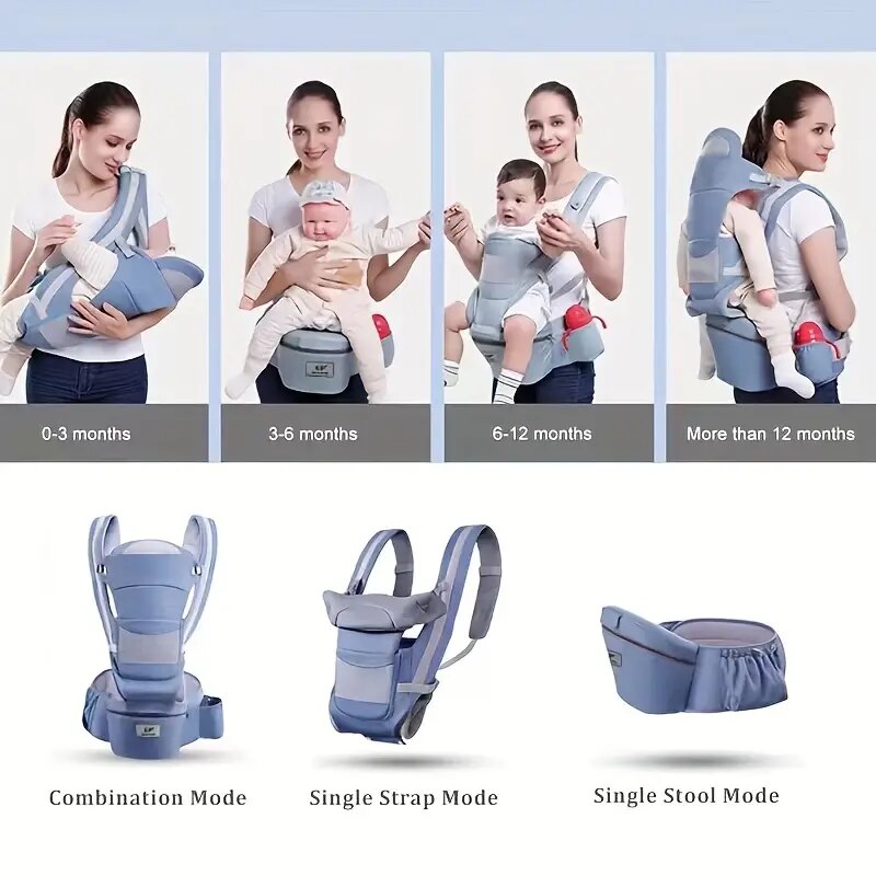 Sgabello in vita del trasporto neonati con sacchetto di stoccaggio di canguro spalla con fionda con filo bambino avvolgimento dello zaino ergonomico hipsat