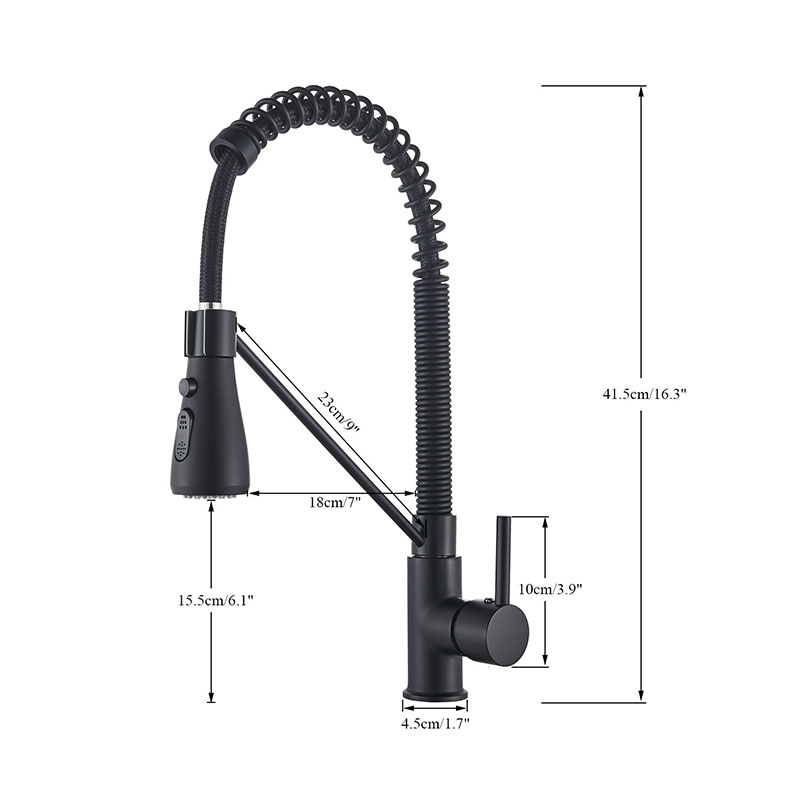 Robinet de cuisine noire de Senlesen Robinet d'évier de cuisine à ressort Trusser le mode Spray Mode Spout Rotation Rotation Hot Cold Water Booker Tap