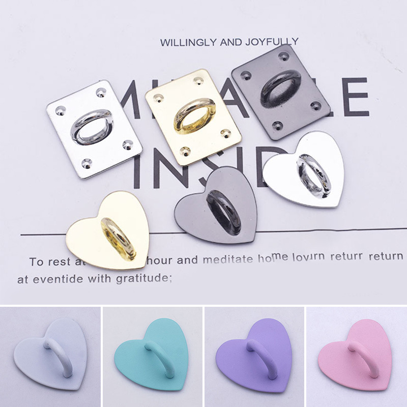 Autodesivo Metal Heart Phone Phone Phone Telefono cellulare Ring Stand Stand Gankle Charms Charms Clasp Accessori