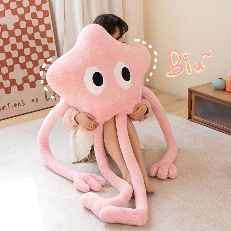 165 cm Giant Star Plush Green Pink Sakura Cherry Blossom Toy fyllda långa armar kastar pojkvän kudde rum dekor girs gåvor