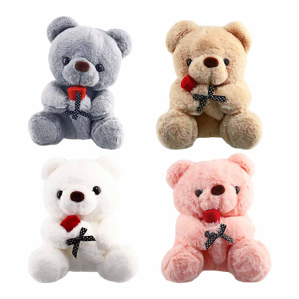 25cm kawaii ours avec rose peluche jouet en peluche en peluche je t'aime pour une petite amie cadeau d'anniversaire cadeau romantique en gros