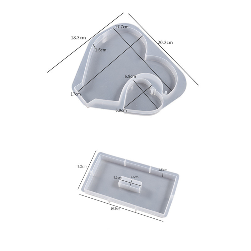 Love Heart Bilderrahmen Pendel Podest Base Silikonform DIY -Kristall -Epoxidharzform