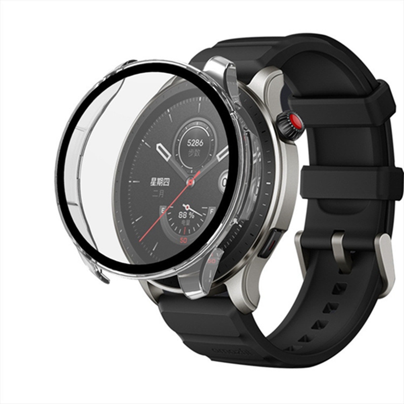 Amazfit GTR 4 TEMİZ CAM FİLM İZLEME KORUYUCU PC KAVRAMI HUAMI Amazfit GTR4 GTR 4 için Koruyucu Tampon Kabuk Kapağı