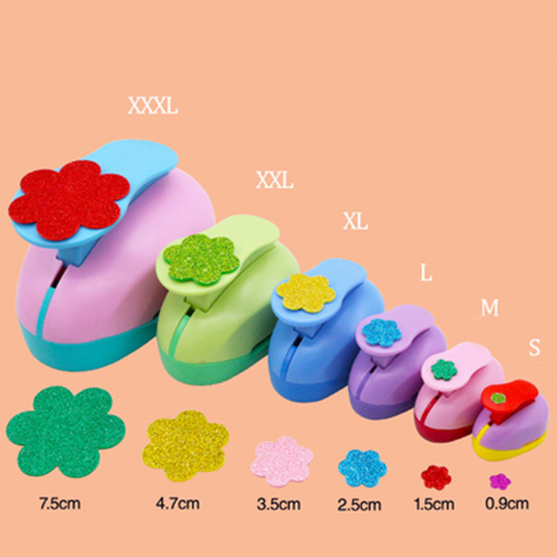 7.5cm 5cm 3.5cm 2.5cm 1.5cm 0.9cm Flower Craft Punch Scrapbooking School Paper Puncher Eva Hole Punch 6 Petal Cutter無料船