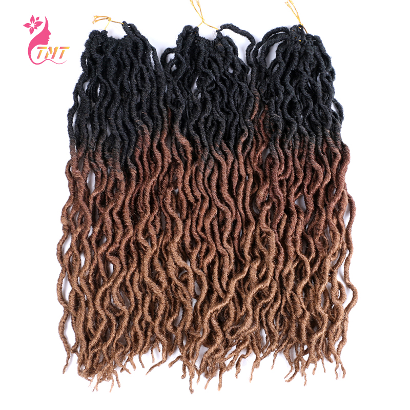 Gypsy Locs Crochet Traids Hair Soft Faux Faux Locs Synthetic Hair 24 Strands / Pack 18 pouces Curly Dreadlocks Crochet Hair for Women