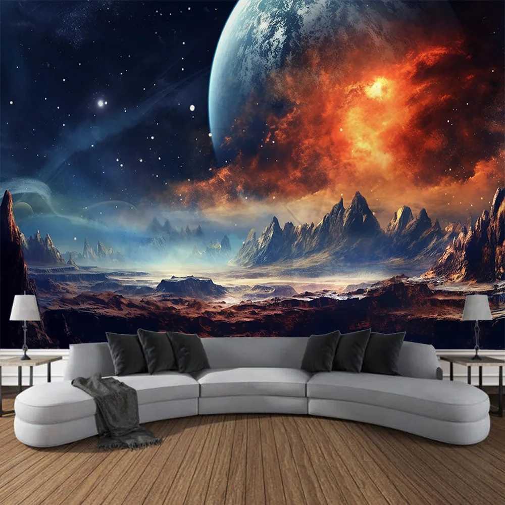 Galaktisch kosmische Wandteppiche verträumte Sternen Wandteppiche Himmelshänge abstrakter Kunst Mysteriöses Schlafzimmer Wohnzimmer Home Art Dekoration R0411