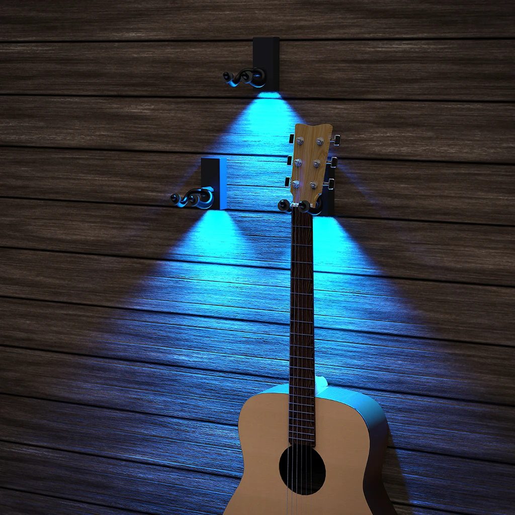 Cables Atmosphere Lights Hanger Guitar Wall Hook Acoustic Guitar Wall Mount Hook Electric Guitar Wall Hanger LED WallMounted Display