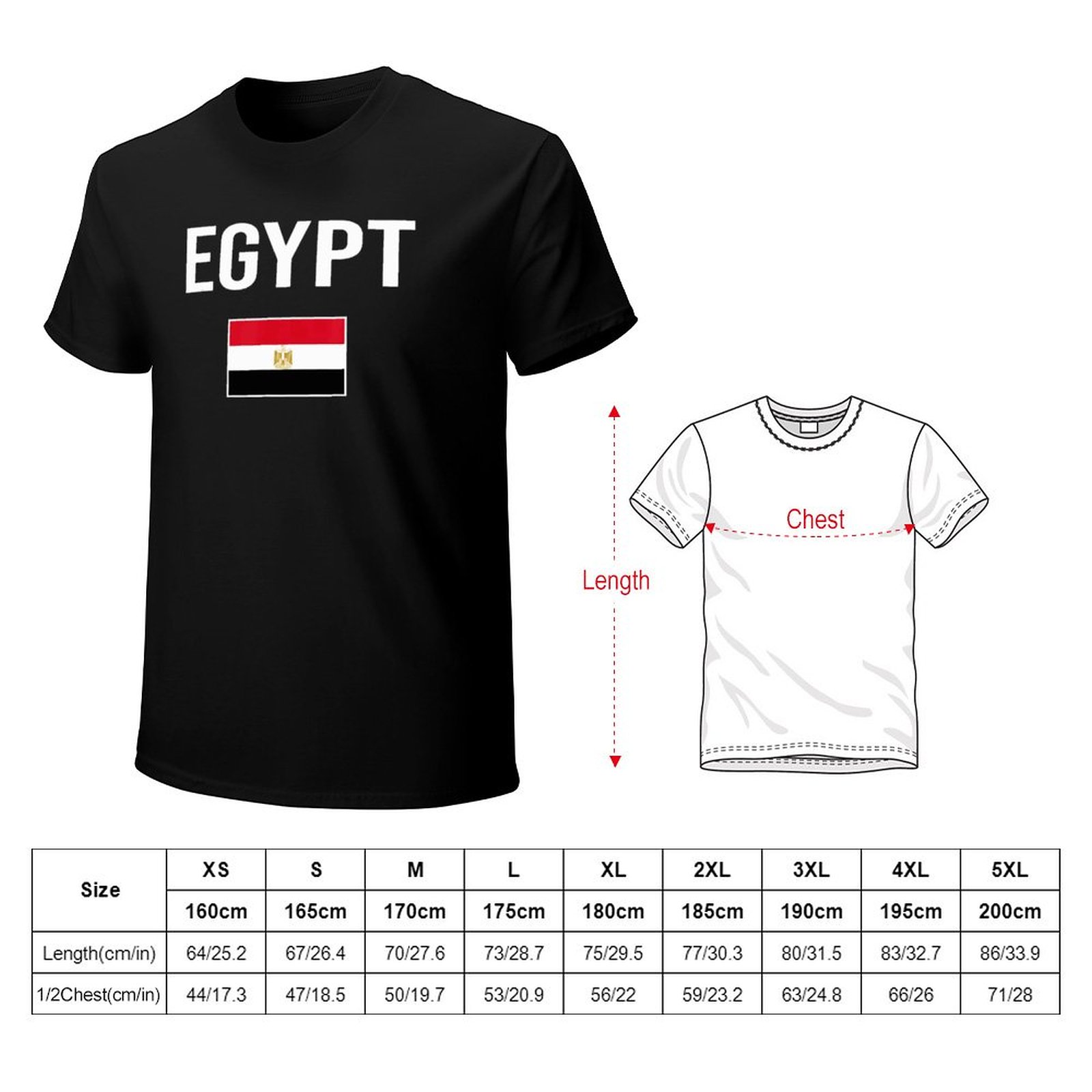 Daha fazla Tasarım Mısır Bayrağı Mısır Erkekler Tişört Tees T-shirt O-Neck T Shirts Kadın Giyim% 100 Pamuk