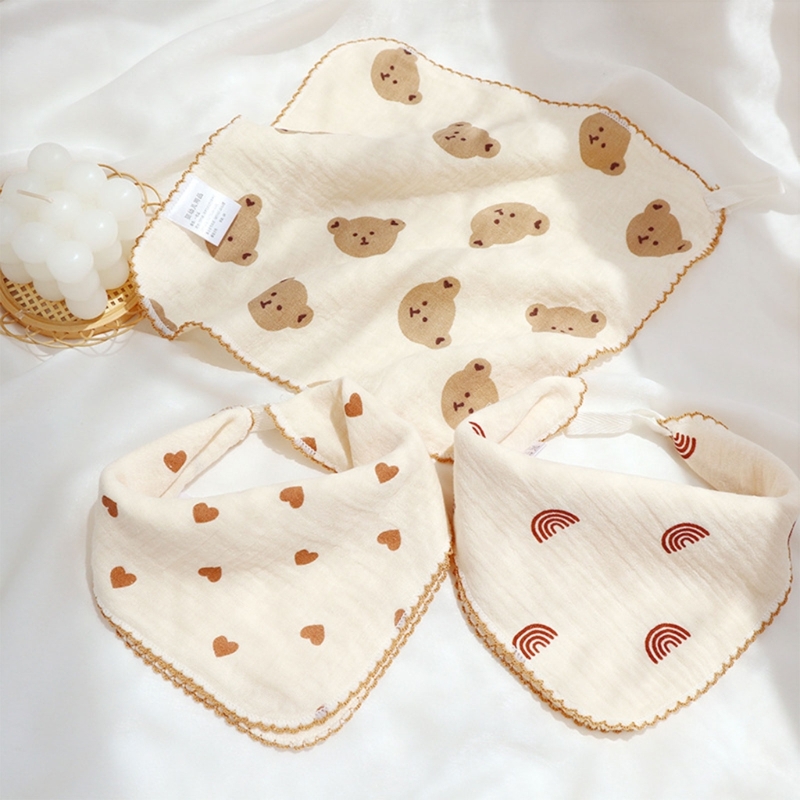 Baby Burp Cloth Towel Towel Dziewczyna Toddler Oddychający tkanina do twarzy ślinę śliniącego z wiszącym hakiem