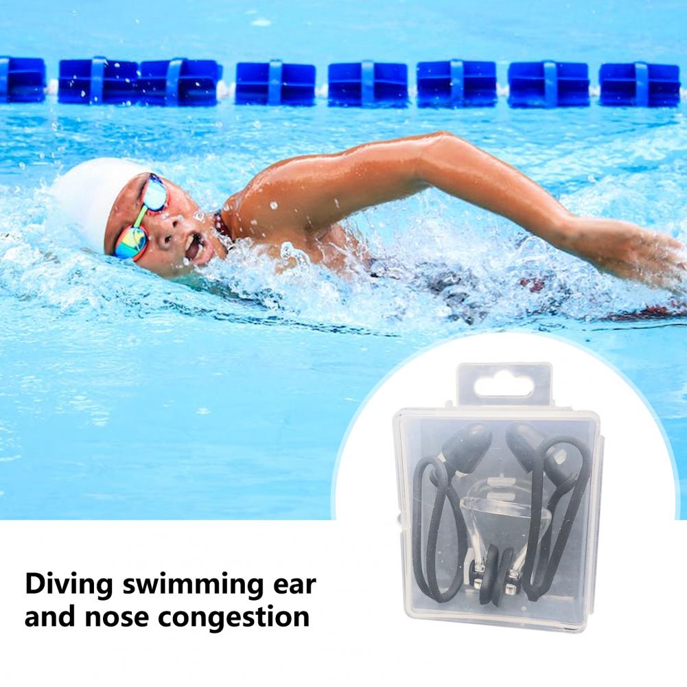 Nutage Plug Plug imperméable en silicone surf surf sur une conception symétrique Clip de nez de plongée à haute élasticité pour la natation