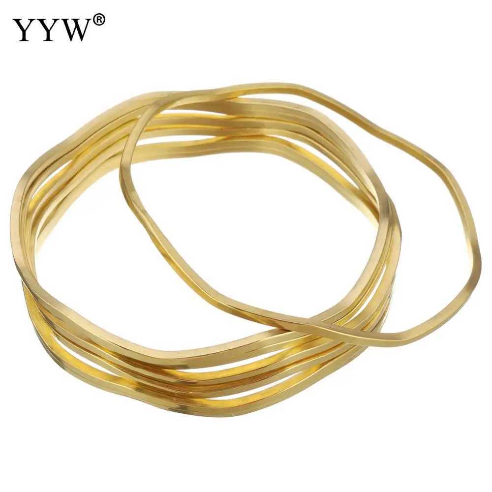 Bangle 7stFashioin rostfritt stål Bangle för kvinnor breda armband smycken romersk stil guld ros sliver färg charm armband 24411