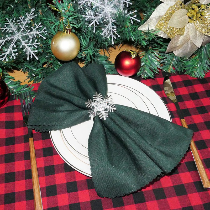 Christmas Napkin Holder, Elk Snowflake Xmas Tree Napkin Ring For Winter Holiday Dinner Setting And Christmas Decorations