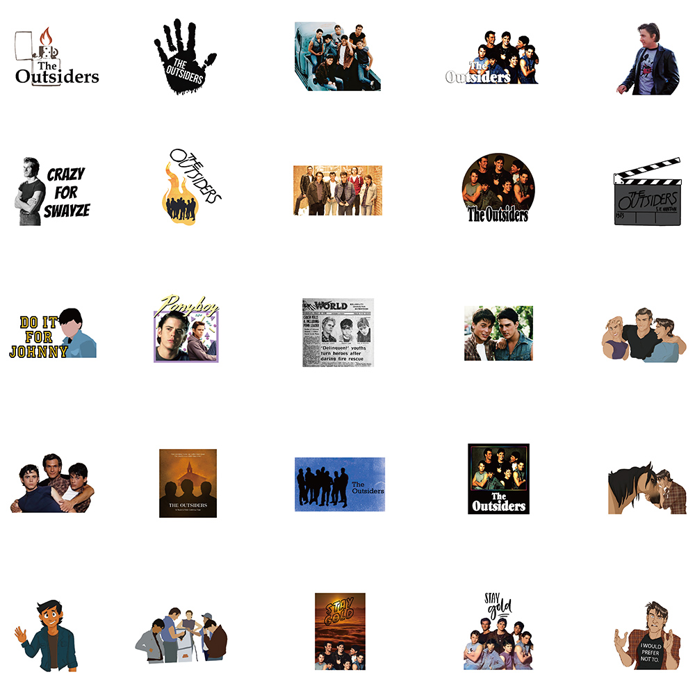 50st TV -show The Outsiders Stickers Funny Diy Laptop Guitar Bagage Skateboards Cars Motorcykel Hjälm Vattentäta dekaler