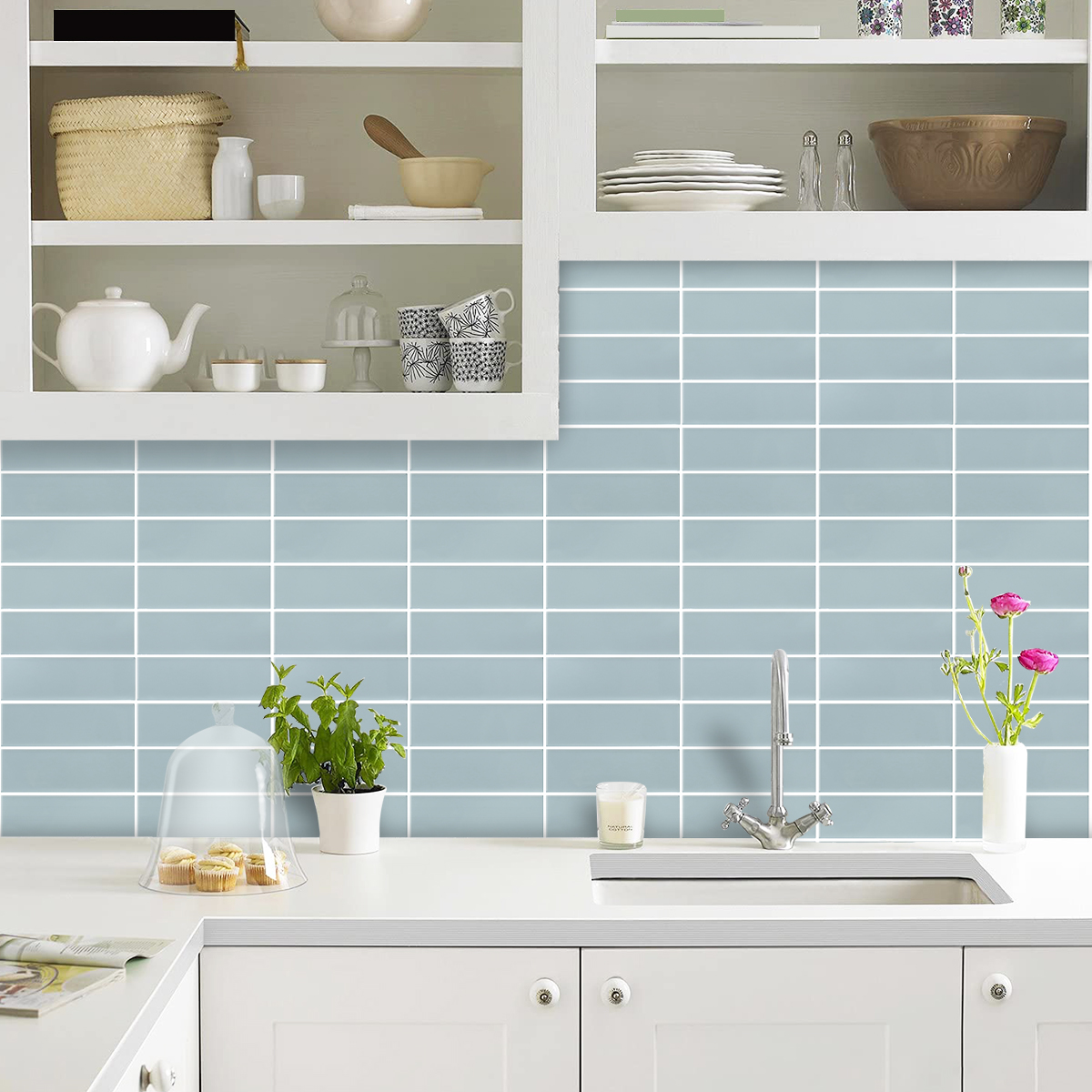 1 vel grote muur tegel stickers waterdichte keuken badkamer viny wallpaper sterke zelfklevende wandtegels