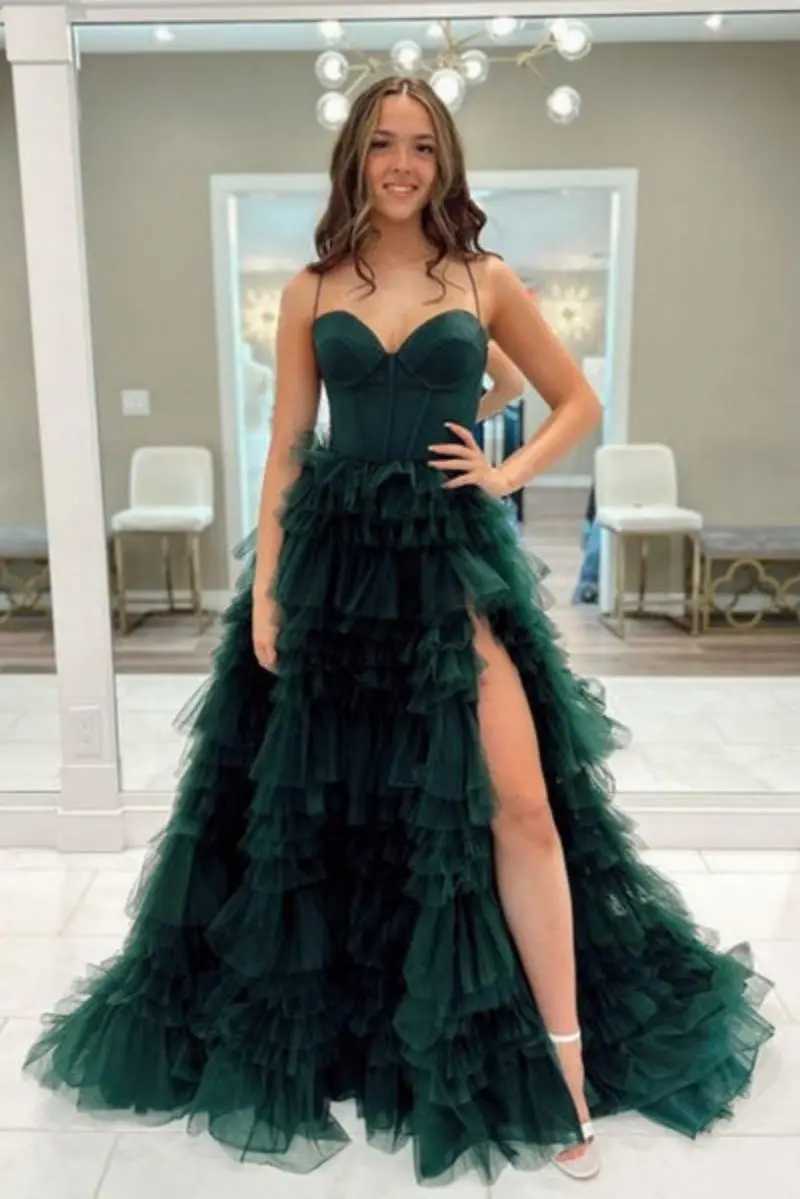 Urban Sexy Dresses Elegant Tiered Sweetheart Tulle Prom Dresses For Women Elegant A-Line Formal Evening Dresses For Party Cocktail Wedding Gown 24410