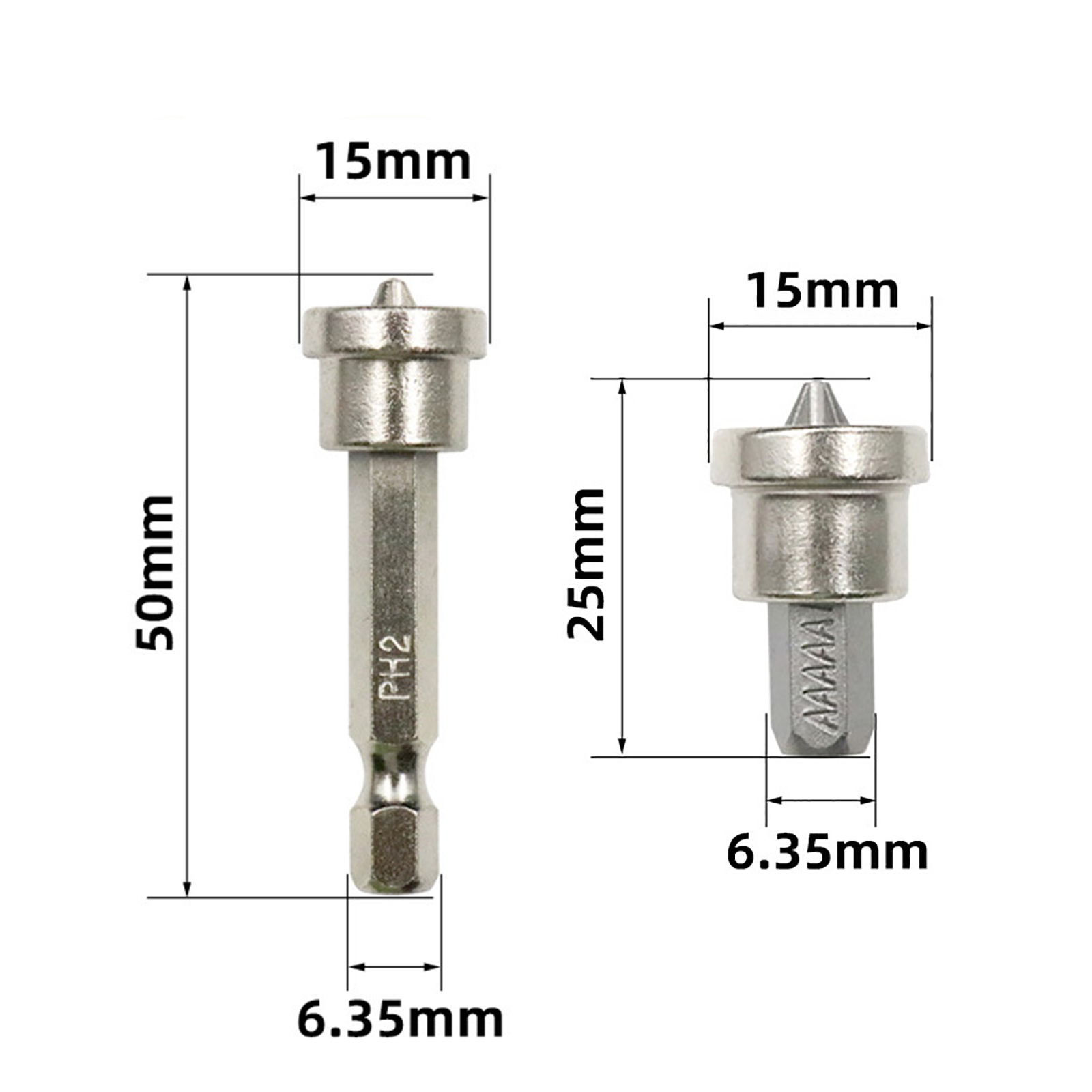 25/50mm ph2 gipsväggskruv setter bit spets dimpler borrning tips hex shank bitar