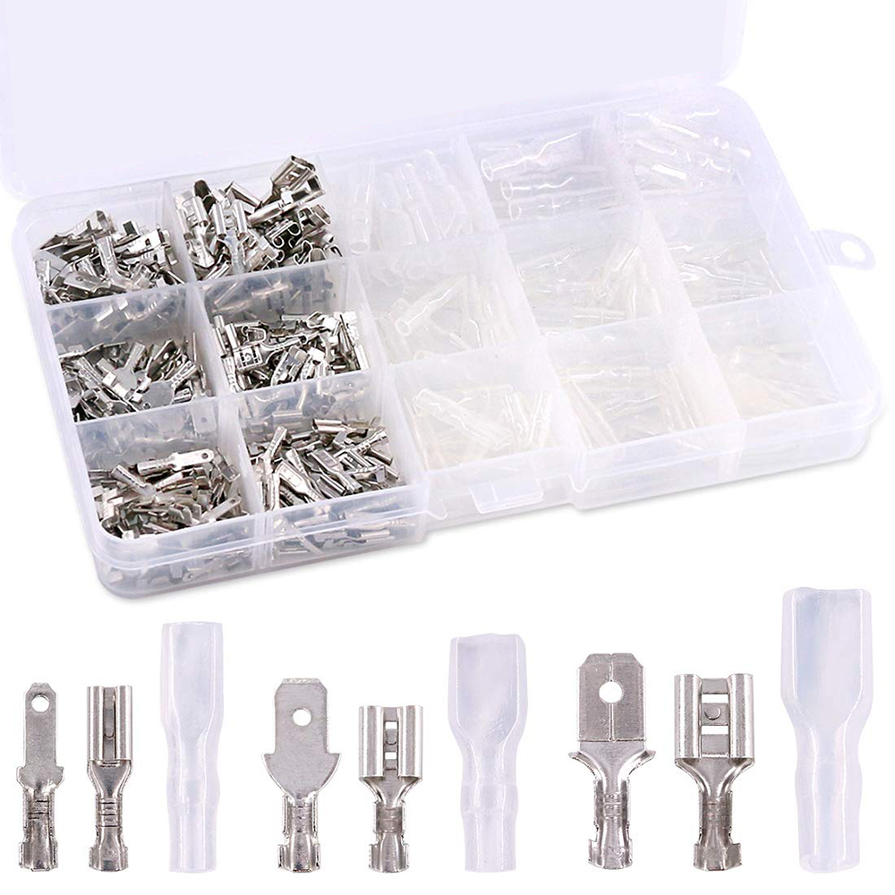 2.8mm 4.8mm6.3mm Crimp Terminal Kit Isolated Wire Connector Male and Female Socket Spring Terminal Kit