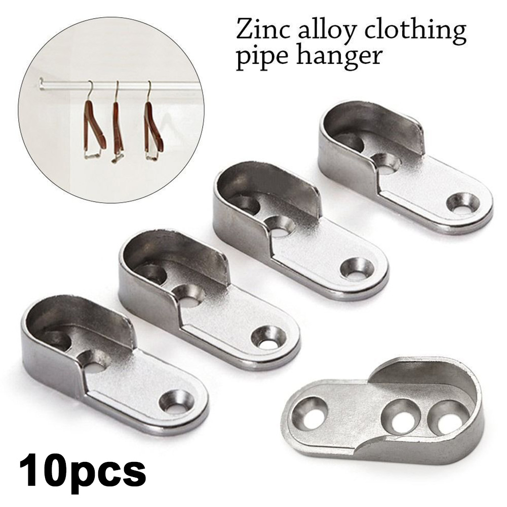 Wardrobe Clothes Tube Support Closet Rod Pole End Bracket Holder Cupboard Furniture Hardware Hanging Clothes Rod Holder