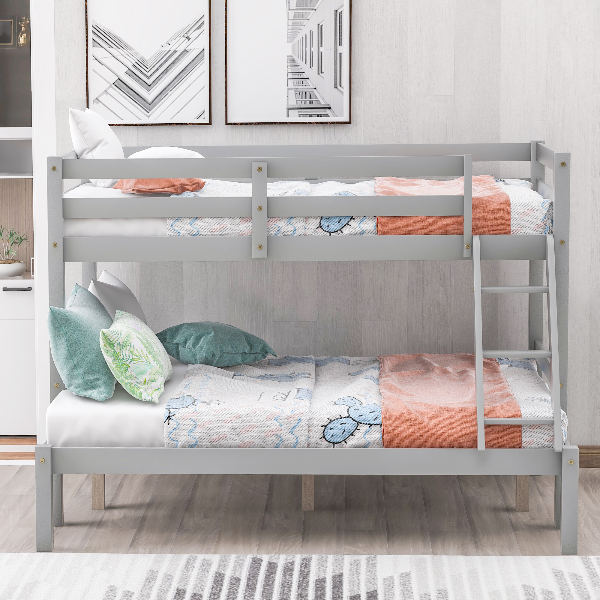 Łóżko piętrowe, podwójne operowane drewniane ramy dla dzieci Aldult