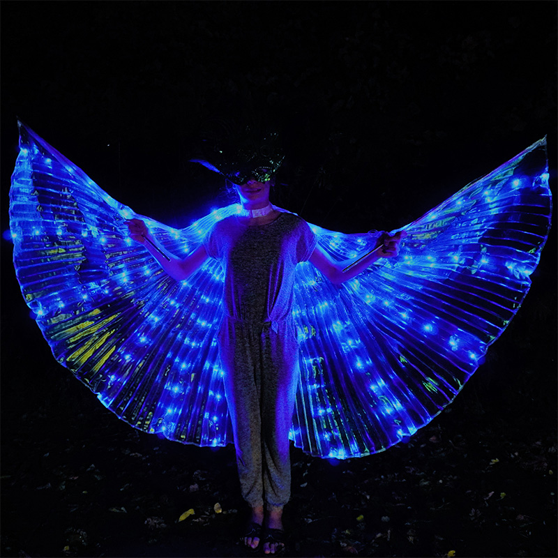Belly Dance Led Wings Adult Performance Fluorescerende Butterfly Isis Wings Belly Dancing Bellydance Festival Outfit Dames kostuum
