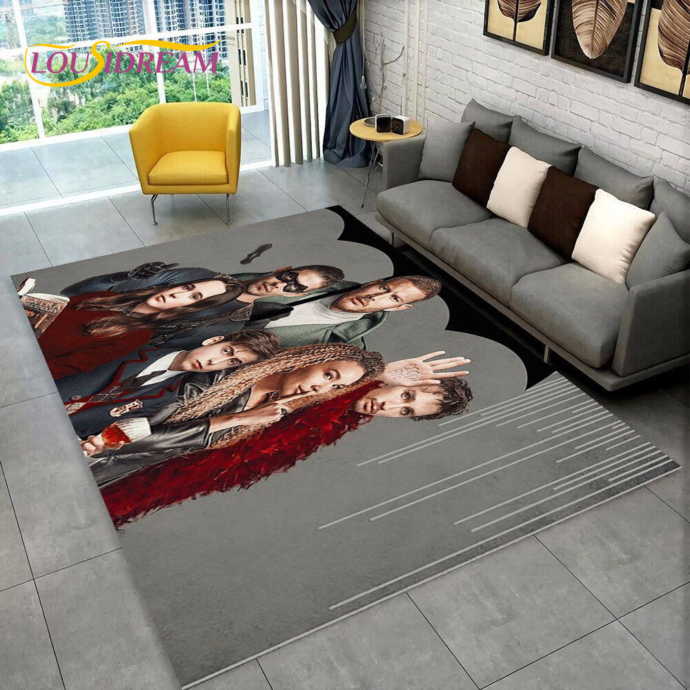 Le tapis de téléfilm de la télévision parapluie, tapis de tapis pour le salon de la maison de chambre à coucher décor de paillasson de chambre à coucher, jeu de sol non glissant