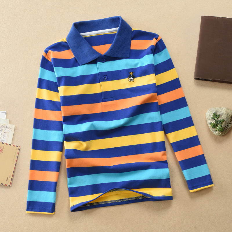 Designer Brand Kids Luxury Polo Shirt Teenage Boys Girls Clothes Kids Striped Polo Shirt Outfits 3-14T Spring Children T-shirts