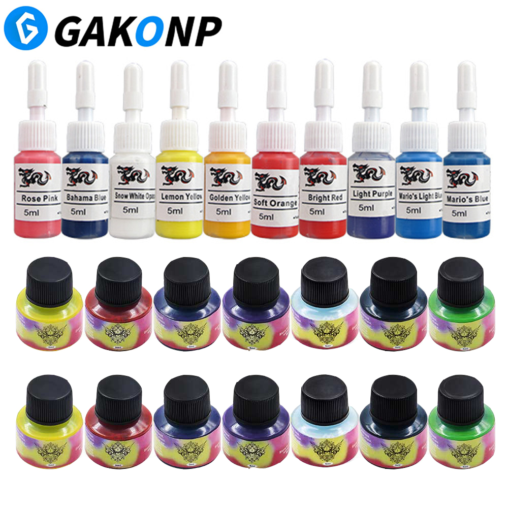 7/14/Tattoo Inks Pigment 5ml/Bottle Multicolors Tattoo Pigment Beauty Makeup Paints Tattoo Paints Supplies for Tattoo Art