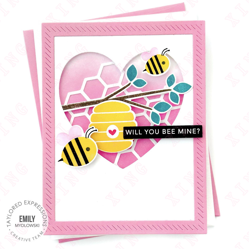 Ny DIY Candy Puppy Love Hearts In Bloom Gumball Machine Honeycomb Cluster Bee Knee Mine Chews Die Stamp Rotating Hearts Stencil