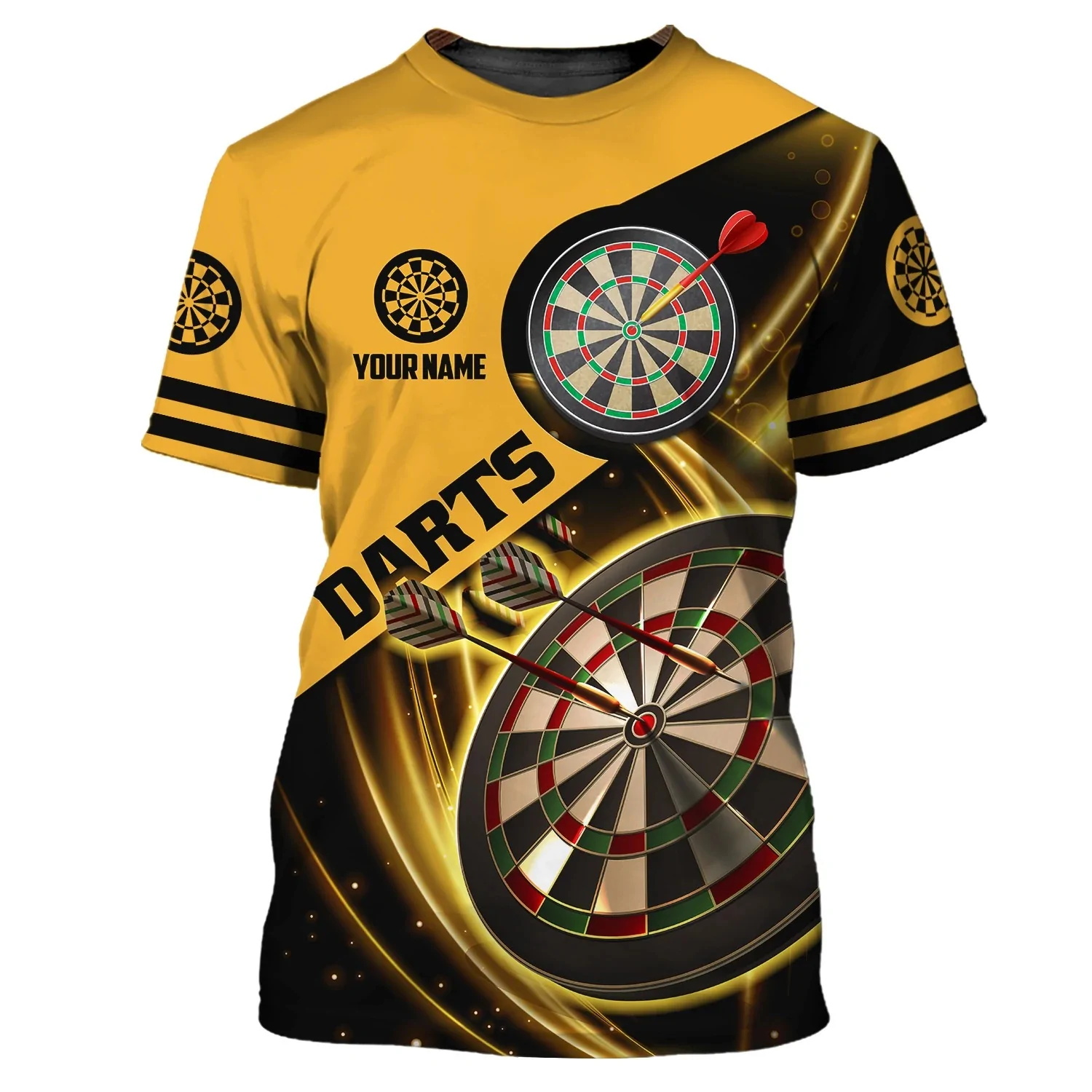 Cosmos de verão Nome personalizado Darts T-shirt 3D Homens impressos homens Mulheres Casual Dart Player Gift Tops Tops Tees de manga curta meninos