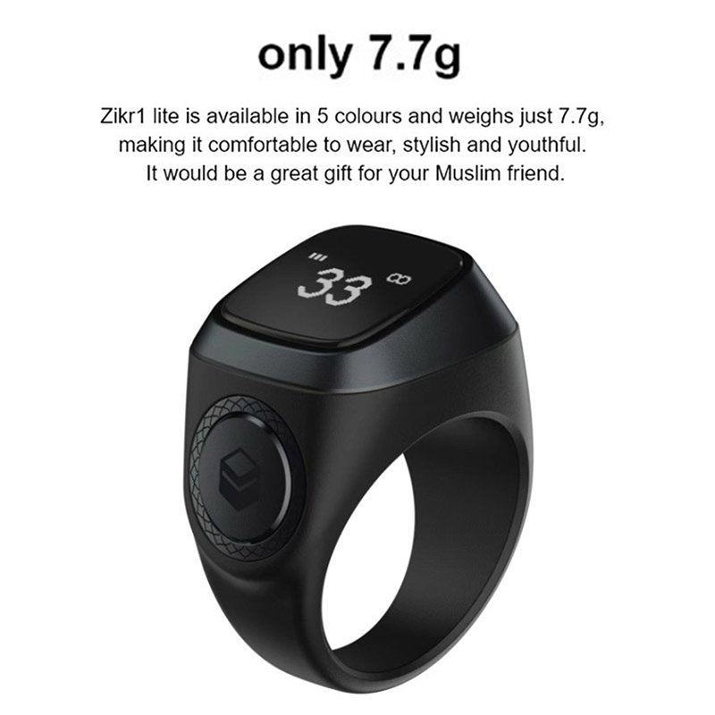 Smart Tasbih Tally Counter Ring i musulmani Zikr Digital Tasbeeh 5 Tempo di preghiera Promemoria Bluetooth