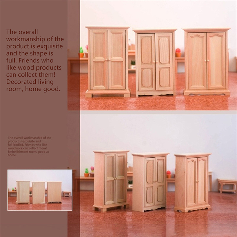 1:12 Dollhouse Miniature Armoire de garde-robe Storage d'armoire verticale Modèle ACCESSOIRES DE MEUBLES POUR LA MAISON DULL