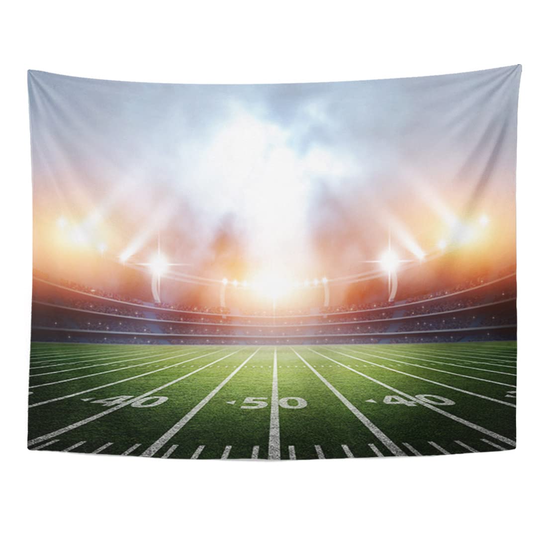 American Football Field Stadium Tobestry Light Night Soccer Turf Waiting Rugby gobelin