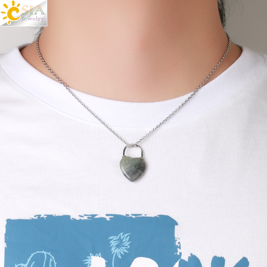 CSJA PENDANT NATUREL PENDANT GUINSE COLLE CHARME COEUR PENDANTS AMÉTHYSTS TIGERE OEUX OBSIDIAN ROSE JIANIELLE DE QUARTZ H066