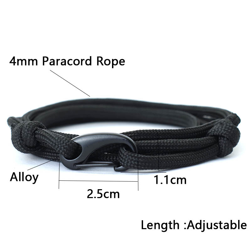 Neues Paracord -Armband für Männer handgefertigtes Weaven Doppelschicht verstellbarer Kabelketten -Braclet Outdoor Abenteuer Überleben BRASLET