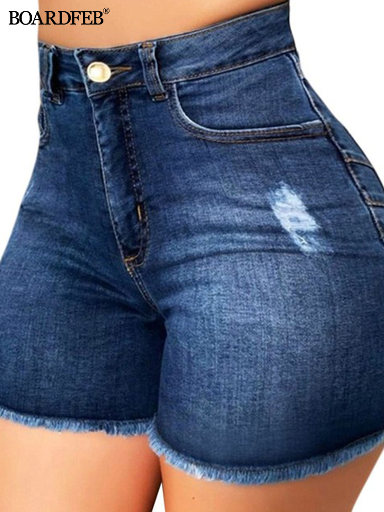 Mulheres quebradas de jeans shorts ladras casuais holons de jeans rasgados calças curtas de verão feminino quente shorts slim short shorts