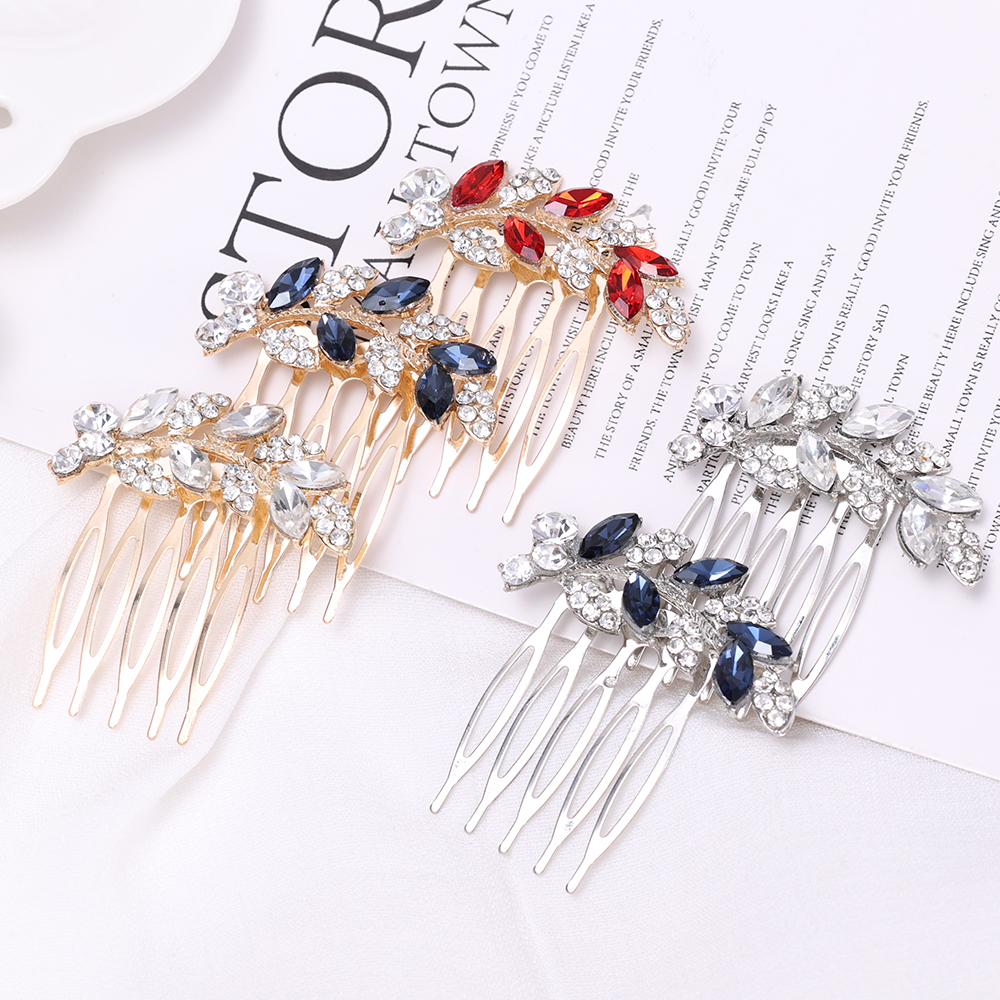 Crystal Hair Combs Hairpins Clips For Bride Femmes Girls Hair Bijoux Accessoires Bling Rignestone Heading Hair Styling Bijoux