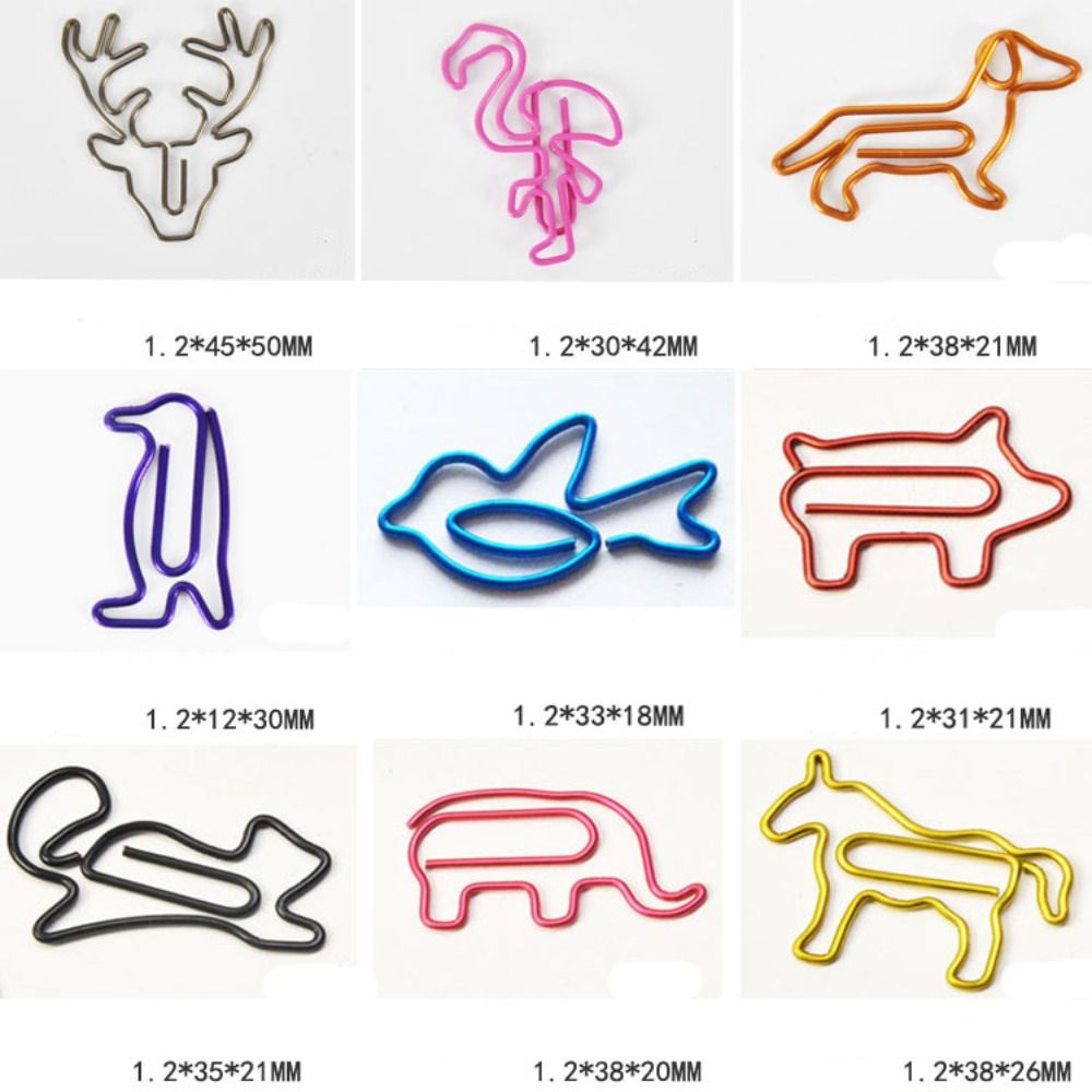 50 stks Diervorm Paper Clip Metal Clips Memo Clip Bladwijzen Stuursartikelen Kantooraccessoires Schoolbenodigdheden